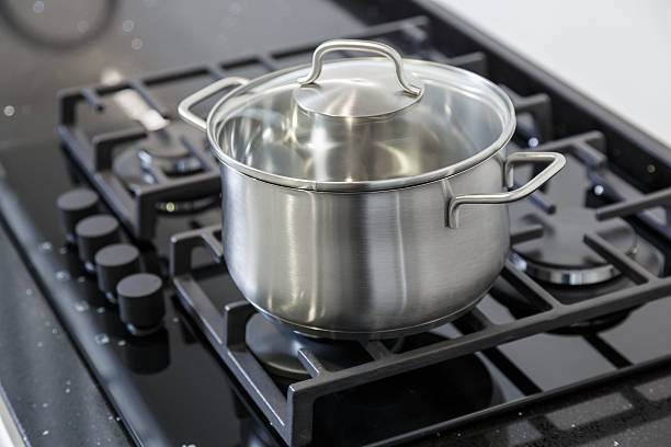 istock Pot on a gas stove 525362712