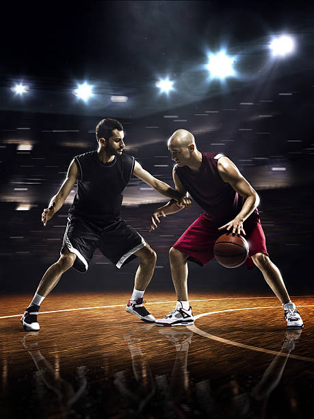 istock Two basketball players in action 525364465