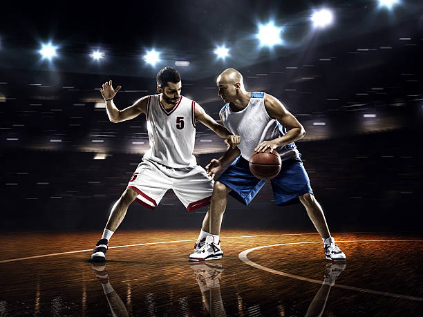 istock Two basketball players in action 525364513