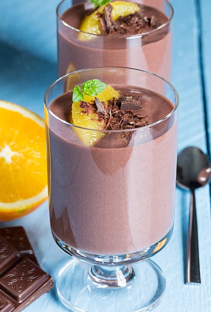 istock Chocolate pudding dessert with orange and pistachio 525364767