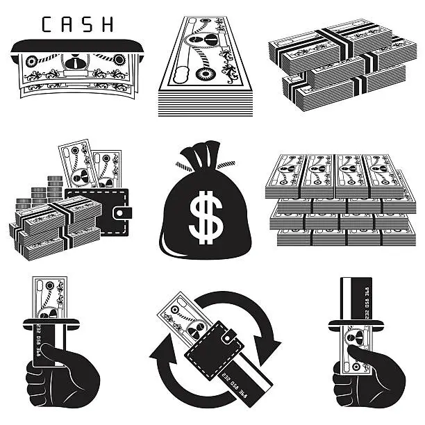 Vector illustration of Money icon set