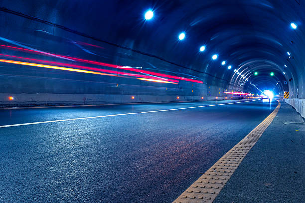 Abstract car in the tunnel trajectory Abstract car in the tunnel trajectory tunnel stock pictures, royalty-free photos & images