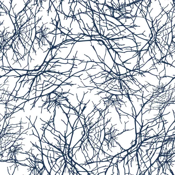 Vector illustration of Texture branches seamless pattern