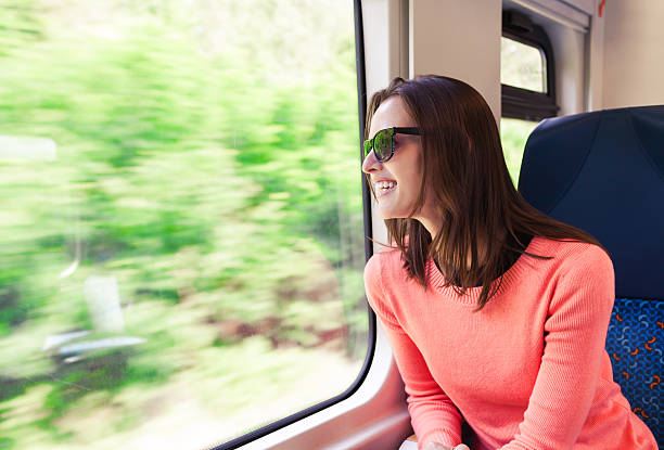 istock Woman traveling by train 525366853