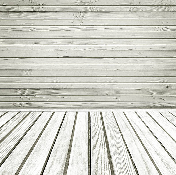 istock Old wooden room interior,grey background 525366904