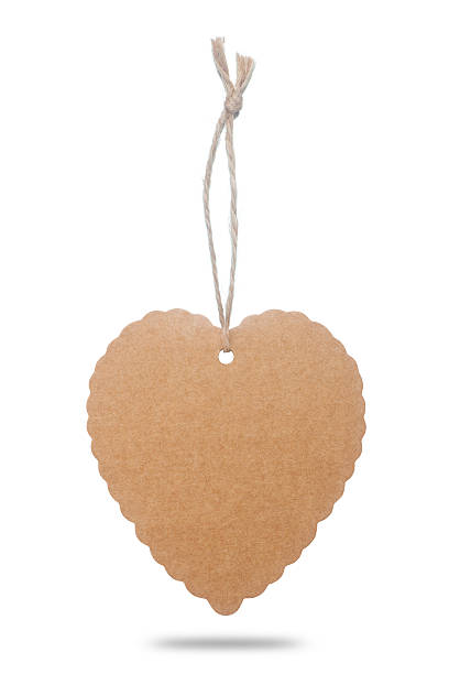 istock Heart shapes brown paper tag 525366909