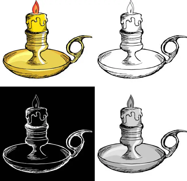 Vector illustration of candlestick mantel