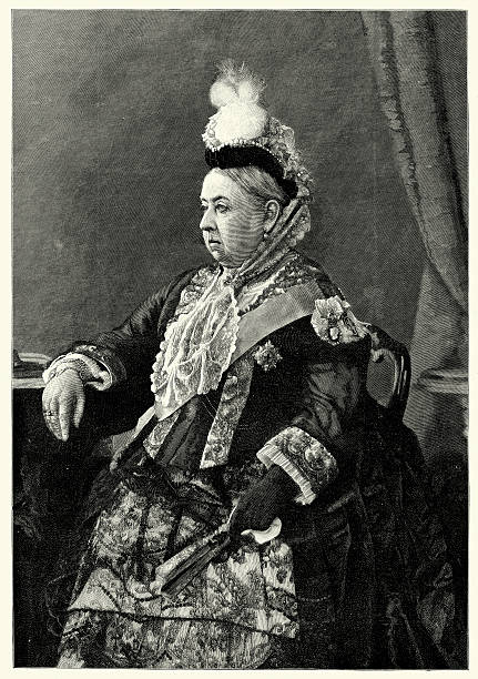 portret of queen victoria - engraving women engraved image british culture stock illustrations