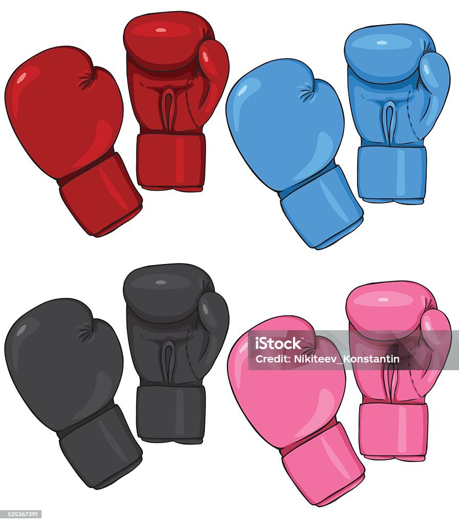 Vector Set of Cartoon Boxing Gloves Boxing Glove stock vector