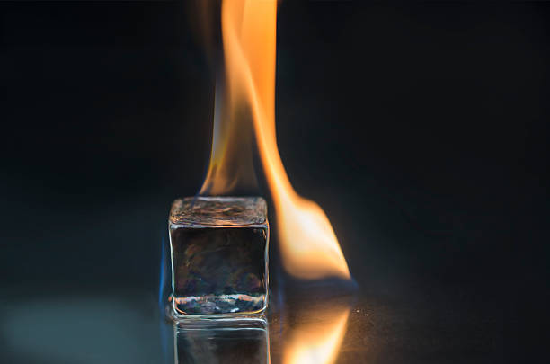Fire and ice stock photo