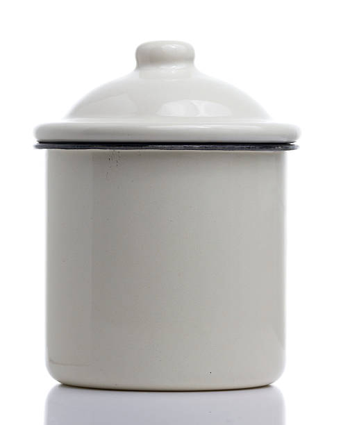 istock White Metal Jar with Lid 525369669
