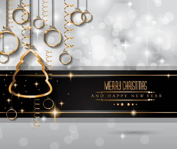 Vector illustration of 2015 New Year and Happy Christmas background