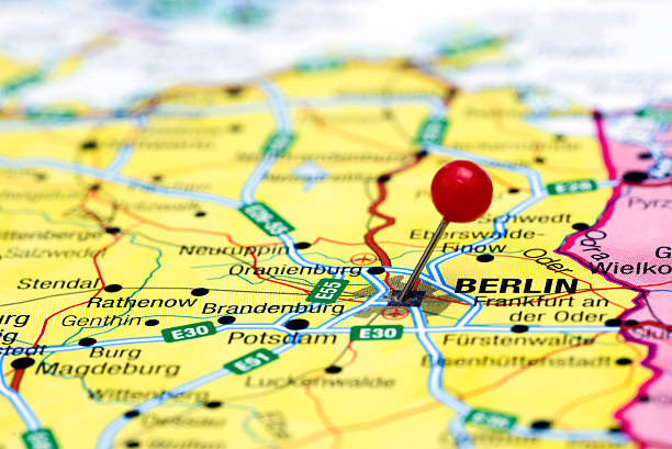 istock Berlin pinned on a map of europe 525371543