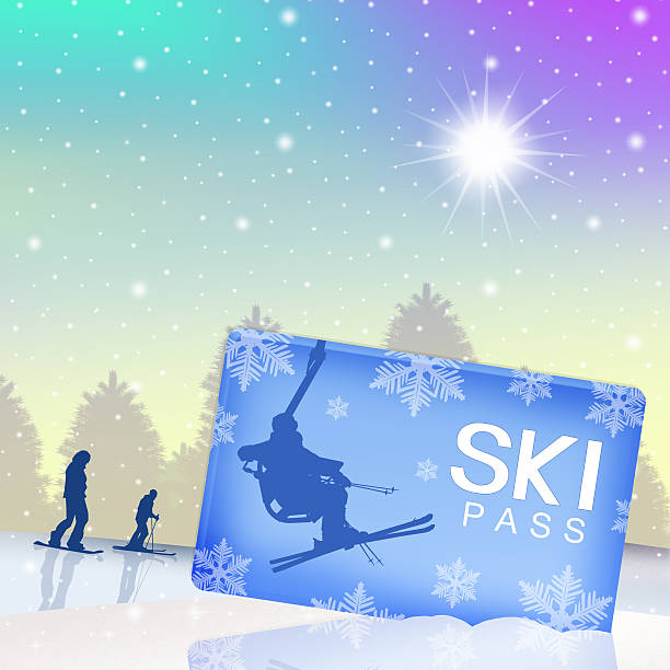 スキーパス - mountain skiing ski lift silhouette点のイラスト素材／クリップアート素材／マンガ素材／アイコン素材