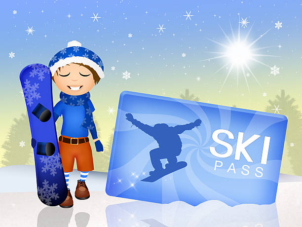 スキーパス - mountain skiing ski lift silhouette点のイラスト素材／クリップアート素材／マンガ素材／アイコン素材