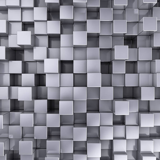 Metallic digital cubes background stock photo