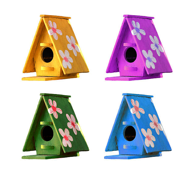 istock wooden bird house isolated on white background. 525382357