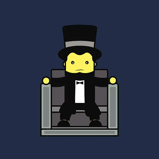 Vector illustration of Man in Abraham Lincoln Character.