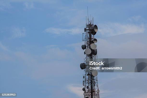 Sattellite Dish Station Stock Photo - Download Image Now - Antenna - Aerial, Broadcasting, Communication