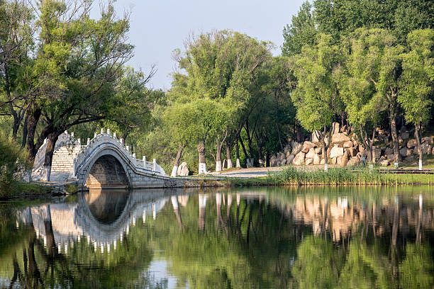 istock arch bridge on the lake 525386057
