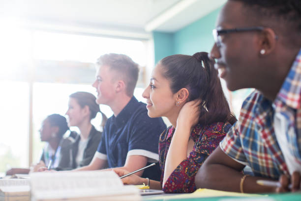 Students in classroom during lesson  secondary school stock pictures, royalty-free photos & images