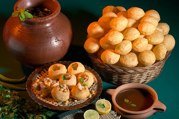 Pani Puri, Golgappe, Chat item, India Chat snacks panipuri stock pictures, royalty-free photos & images