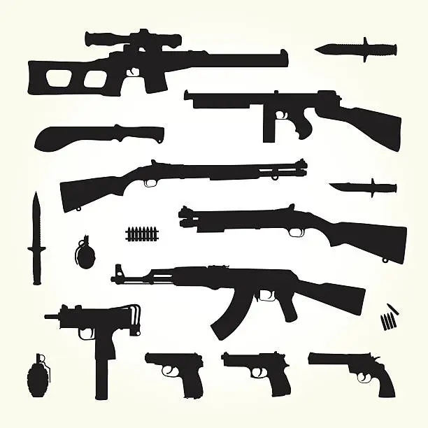 Vector illustration of Army weapons