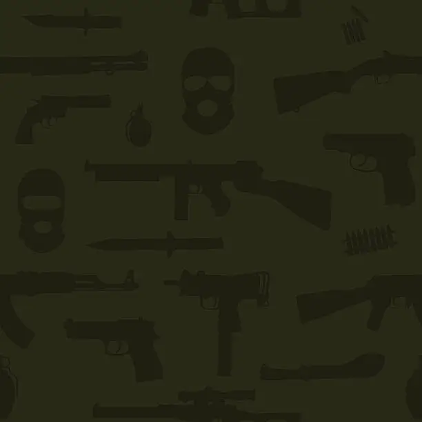 Vector illustration of Weapon seamless vector pattern