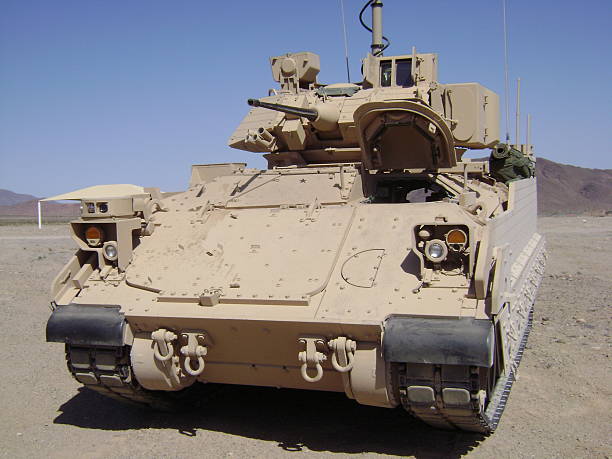 M2 Bradley M2 Bradley Infantry Fighting Vehicle.  Used by U.S. Army Mechanized Infantry. m2 machine gun photos stock pictures, royalty-free photos & images