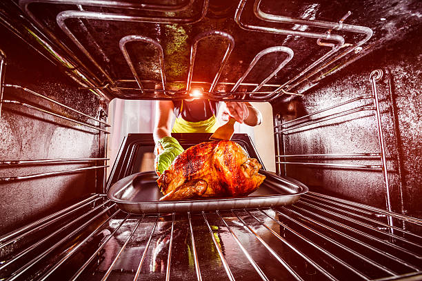 istock Cooking chicken in the oven at home. 525417537