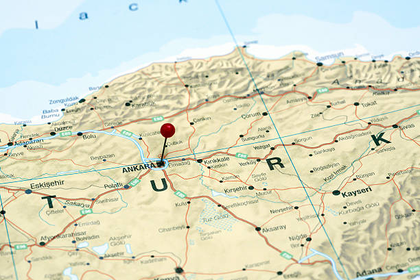 istock Ankara pinned on a map of europe 525417689