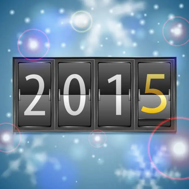 Vector illustration of New Year 2015 on Mechanical Timetable