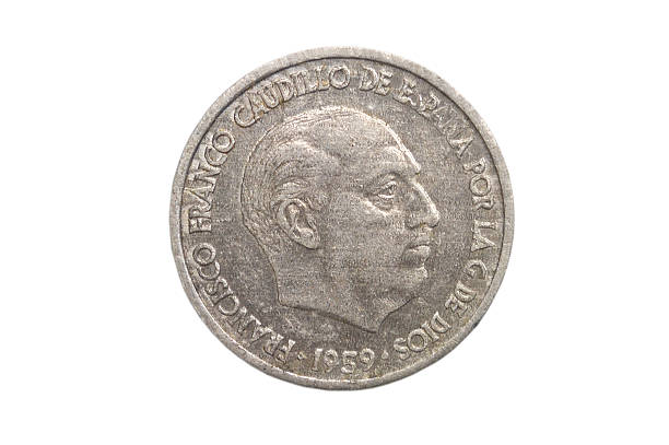 moneda española - francisco franco fotografías e imágenes de stock