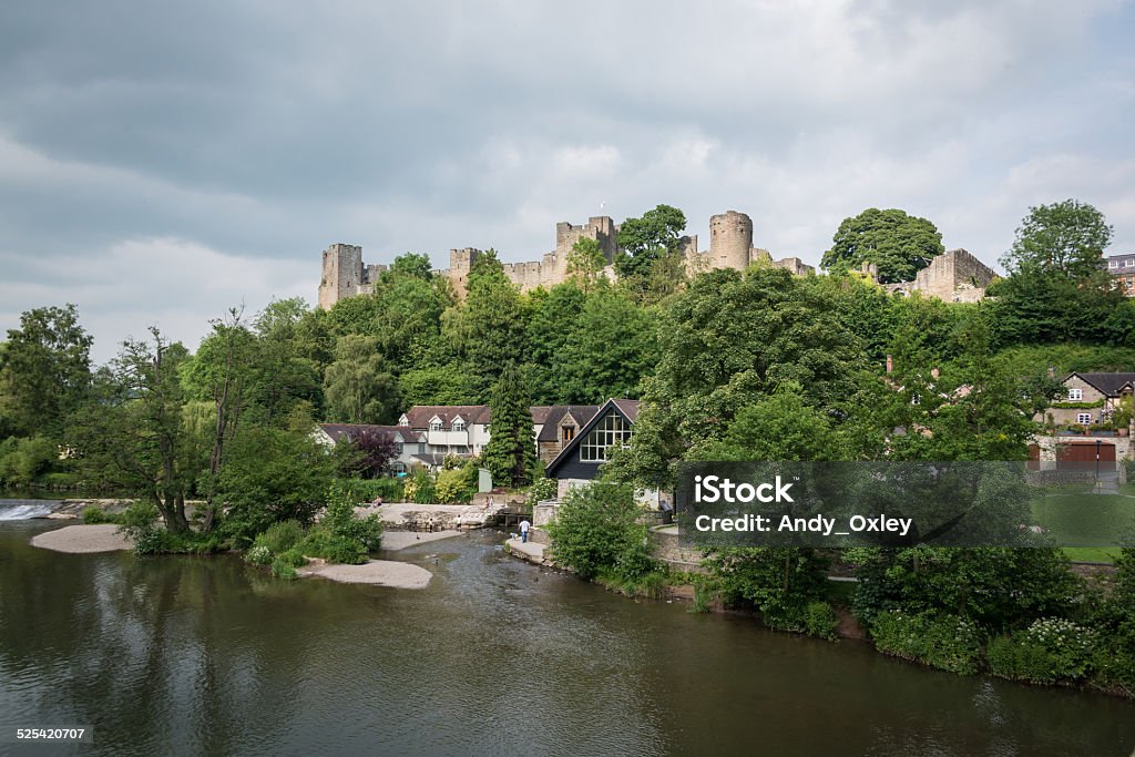 Ludlow castle and riverside Ludlow, UK - 19 June, 2014: Ludlow Castle and riverside. Ludlow - Shropshire Stock Photo