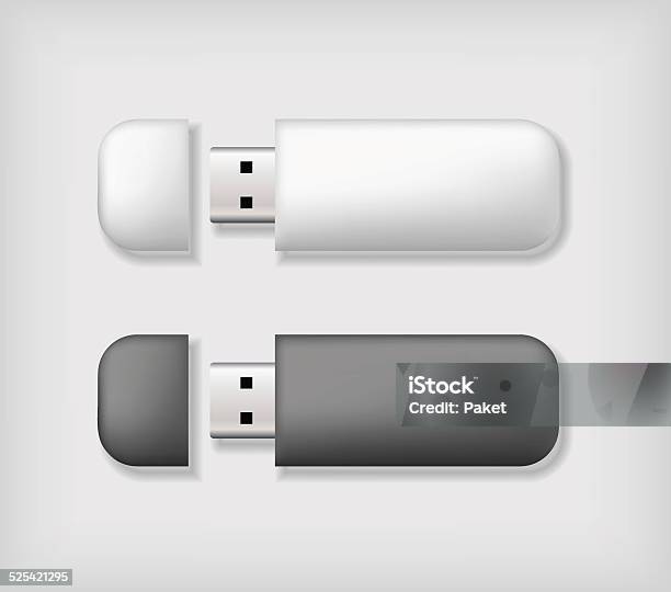Two Usb Memory Sticks Mockup Stock Illustration - Download Image Now - Backup, Computer, Computer Graphic