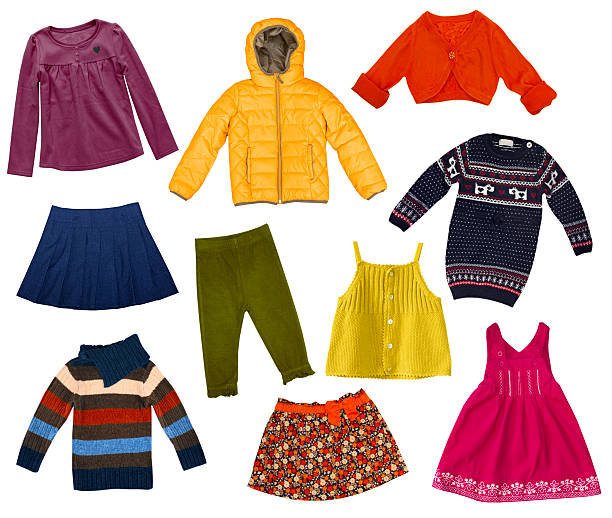istock Children modern clothes collage.Isolated. 525430169