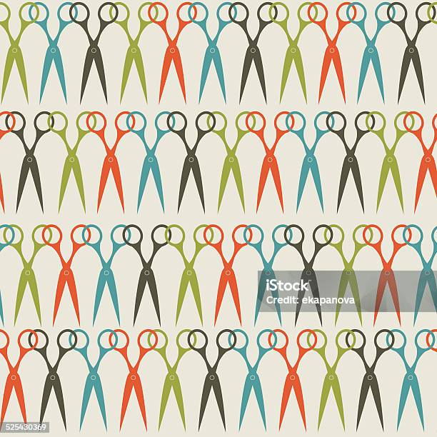 Scissors Funky Patterns Seamless Scissors Pattern In Vintage Colors Stock Illustration ...