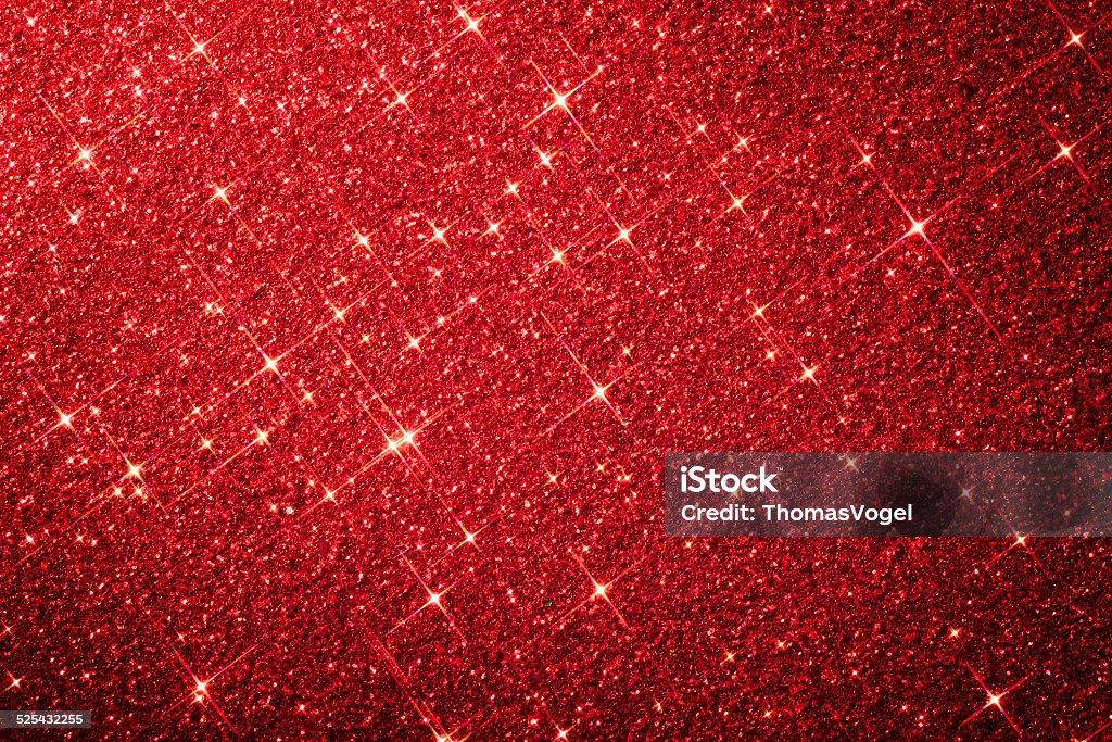 Red Star Glitter Background - Christmas Anniversary Red Star Glitter Background Glitter Stock Photo