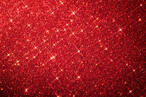 Red Star Glitter Background - Christmas Anniversary stock photo