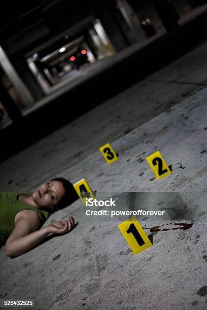 Dead Body At Crime Scene Stock Photo - Download Image Now - Women, Crime Scene, One Woman Only