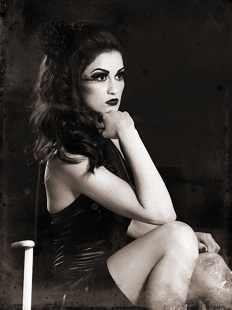 istock Elegant lady in evening dress 525433221