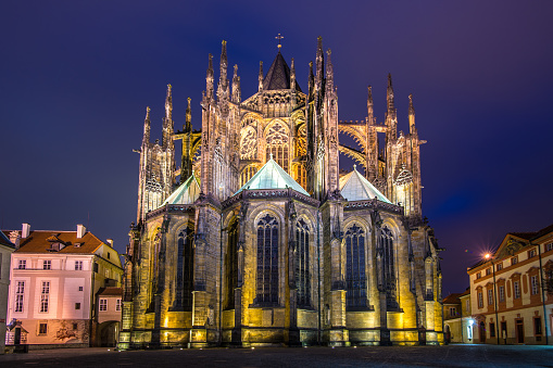 Facade of St. Vitus Cathedral in Prague