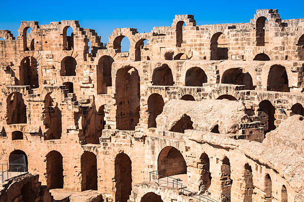 istock Amphitheater in El Jem, Tunisia 525436391