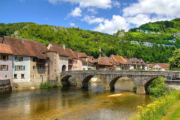 Saint-Ursanne From Saint-Ursanne,  Switzerland jura stock pictures, royalty-free photos & images