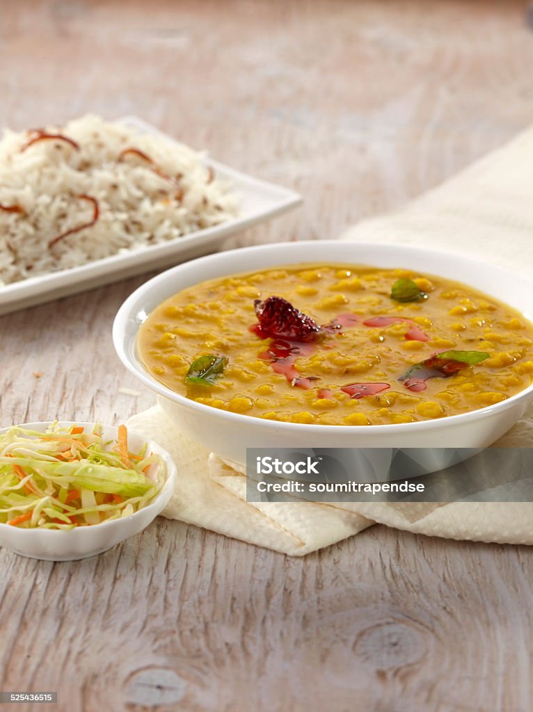 Dal Tadka,  Indian food, India Dal served with rice Asian and Indian Ethnicities Stock Photo