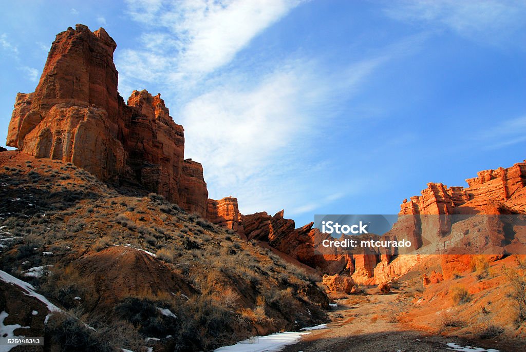 Sharyn Canyon, Kazakhstan Sharyn Canyon, Kazakhstan: under a natural castle - eroded red sedimentary rock formations of the Valley of the Castles - photo by M.Torres Kazakhstan Stock Photo