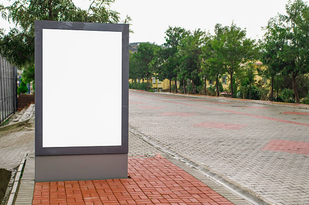 Bus stop billboard Blank billboard on bus stop banner commercial sign outdoors marketing stock pictures, royalty-free photos & images