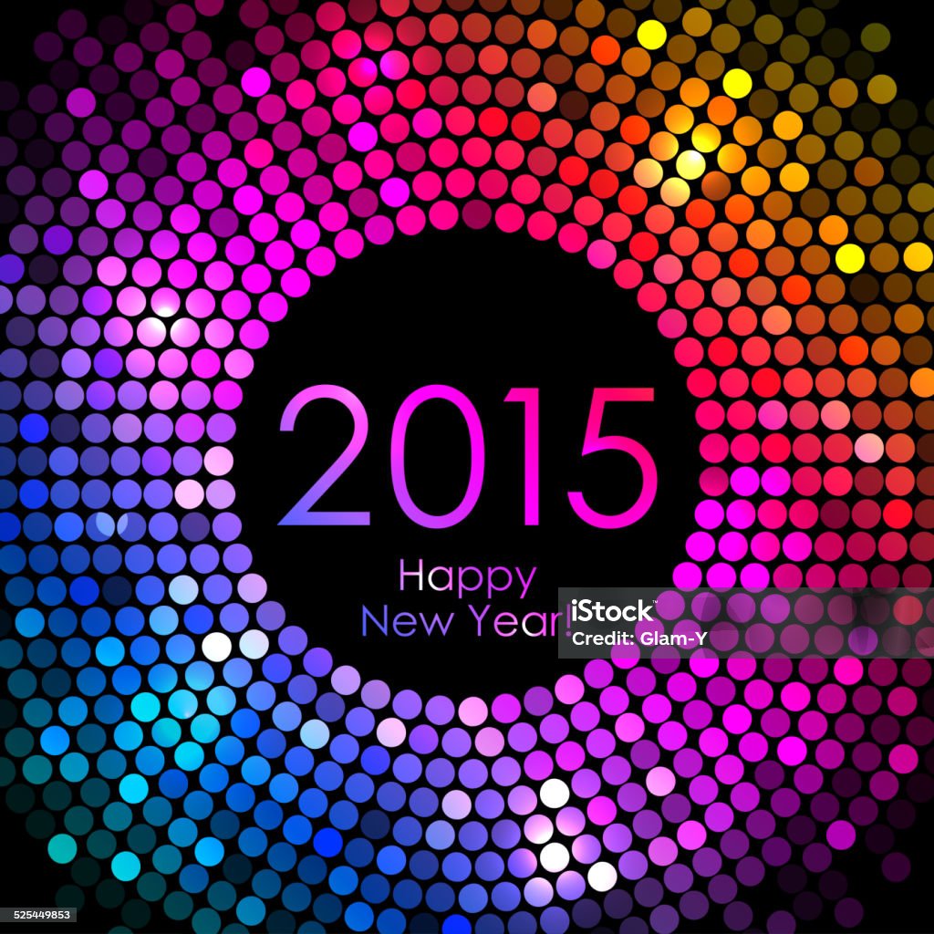 Happy New Year 2015 - colorful disco lights background Vector - Happy New Year 2015 - colorful disco lights background 2015 stock vector