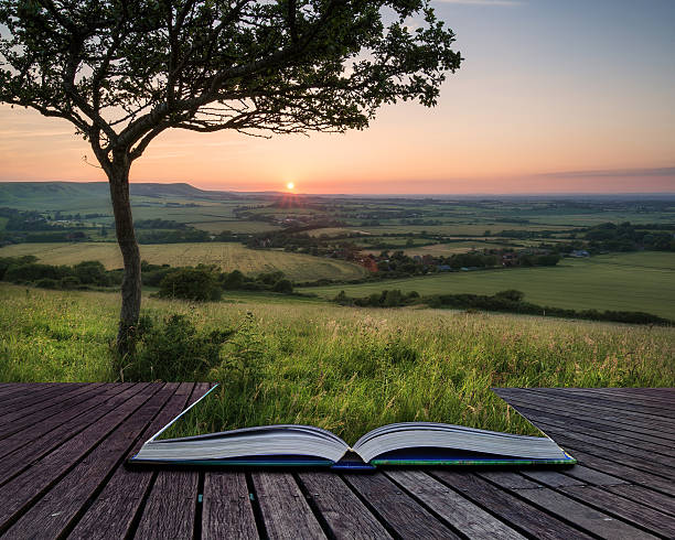 istock Landscape image Summer sunset view over English countryside conc 525450531