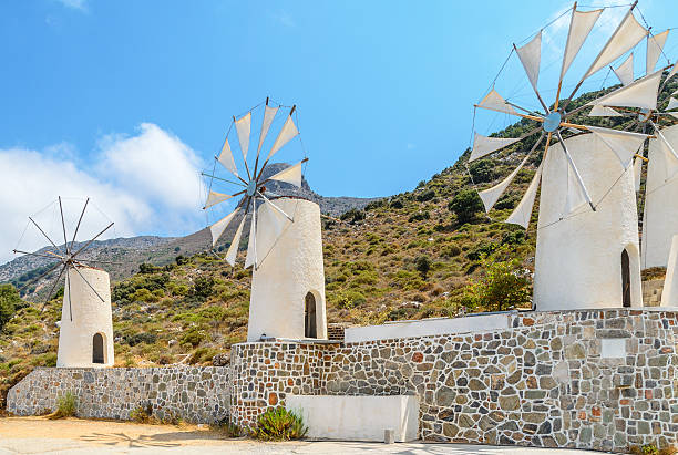 istock Windmills on Crete island, Greece 525452935